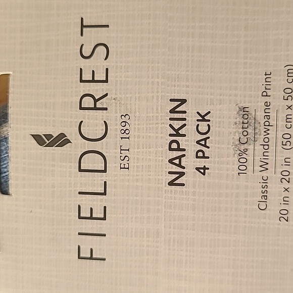 FIELDCREST DENIM BLUE 4 PACK OF DINNER NAPKINS - Picture 4 of 5